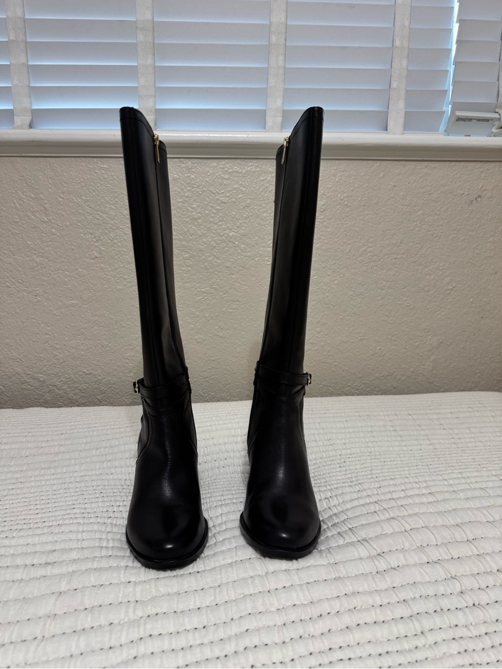 Naturalizer Kamila Black Knee-High Block Heel Boots Size 8M